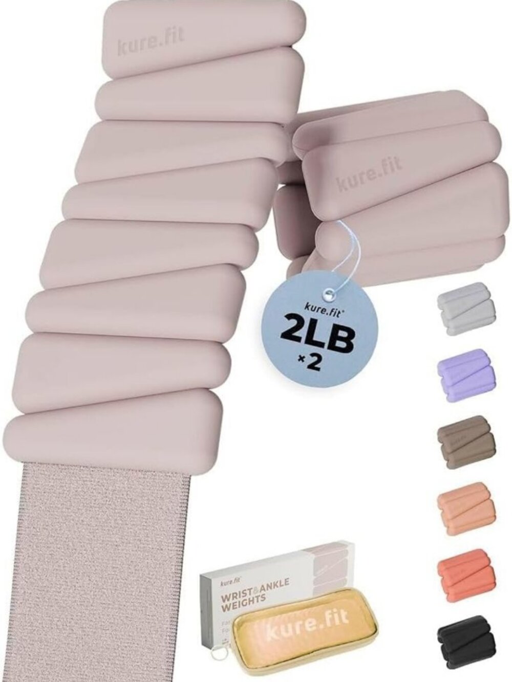 Adjustable Pilates Wrist & Ankle Weights | 1LB/2LB Bangles for Strength Training